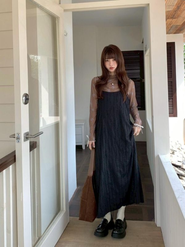 南法微風 吊帶洋裝 韓系細肩帶長洋裝 春日氣質洋裝(2色） 