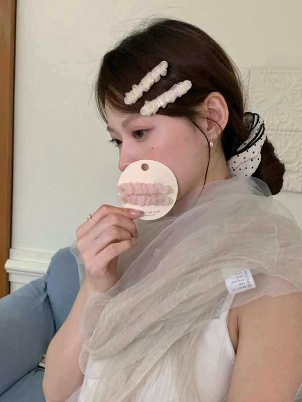 初戀紗感髮夾 皺皺雪紡髮夾 韓系仙女感氣質髮夾（2入） 