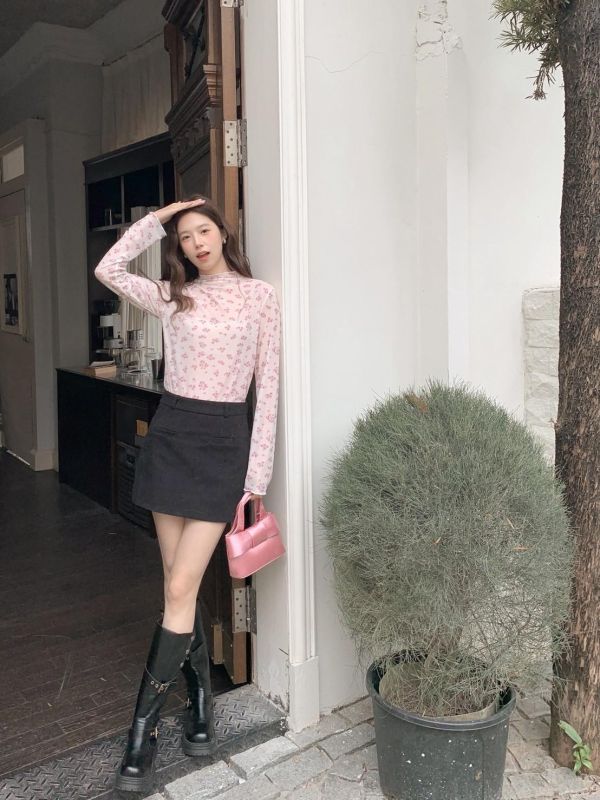 穗花公主 韓系碎花網紗上衣 溫柔奶霧小花 單穿疊穿都美 顯瘦不刺癢（四色） 