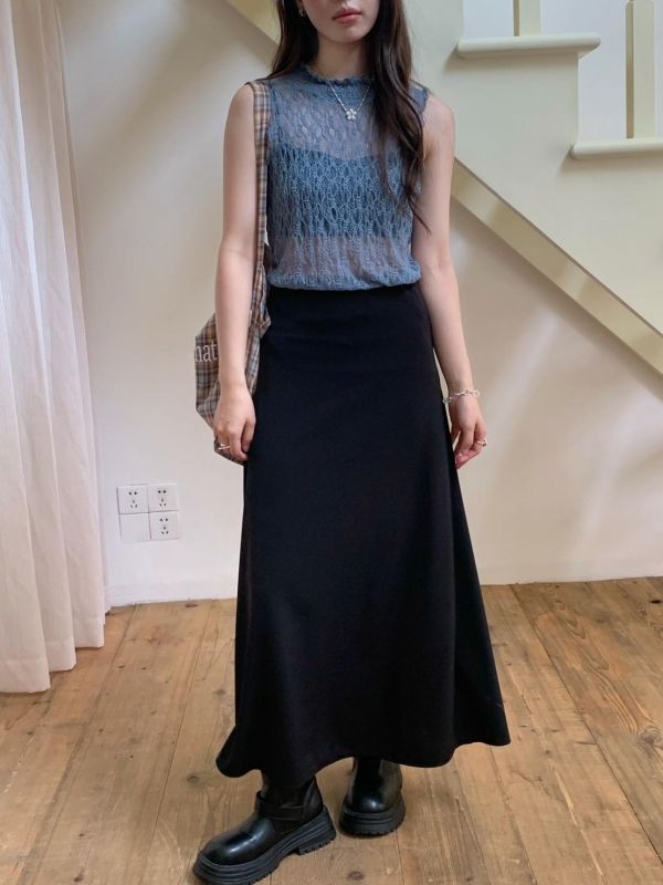 日常的高級感 垂墜長裙 顯瘦長裙（2色） 