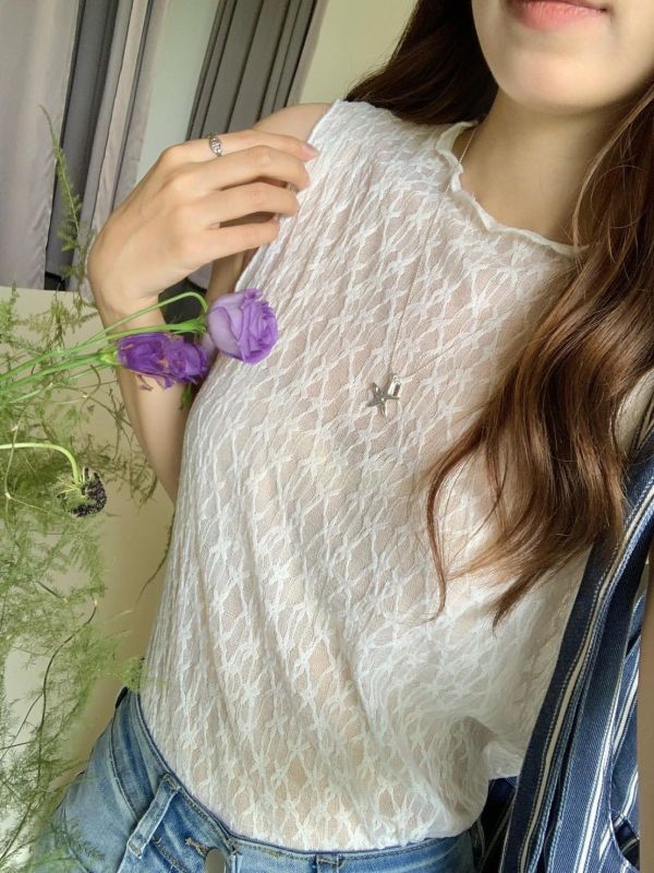 白露玫瑰背心 法式透膚上衣 氣質婚禮穿搭(3色） 