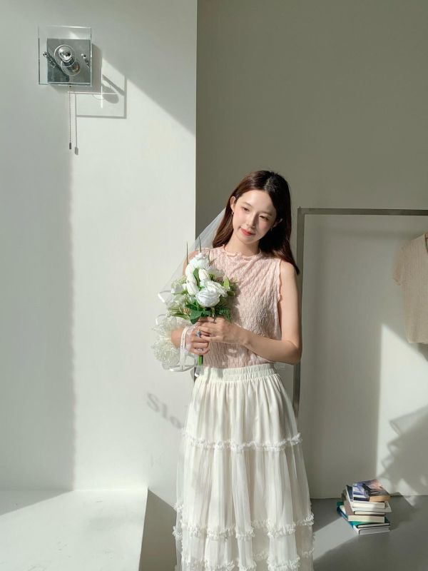 白露玫瑰背心 法式透膚上衣 氣質婚禮穿搭(3色） 