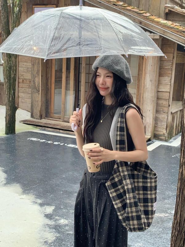 秋日極簡羊絨背心 半高領坑條無袖針織上衣 韓系修身疊穿背心(5色） 