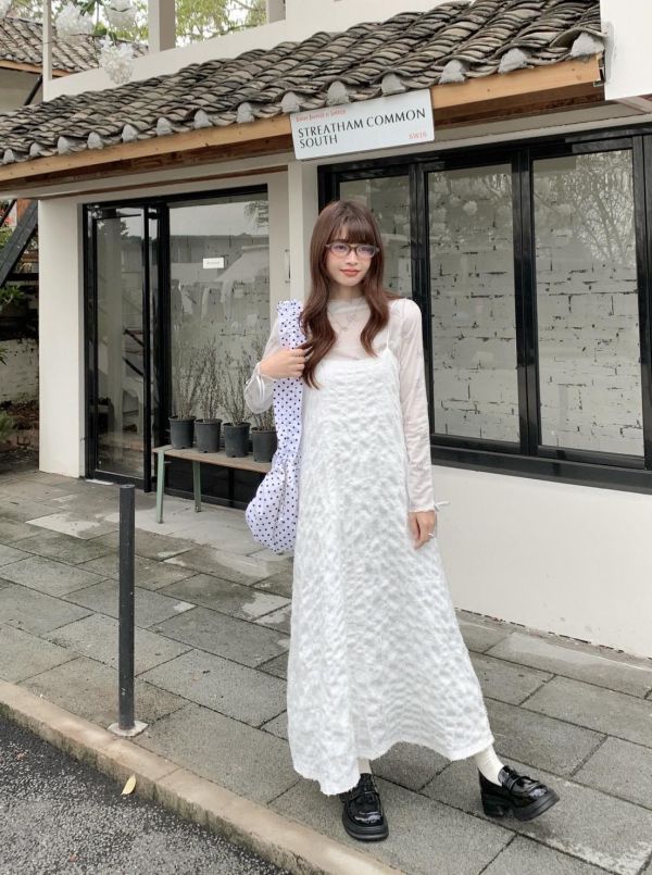 南法微風 吊帶洋裝 韓系細肩帶長洋裝 春日氣質洋裝(2色） 