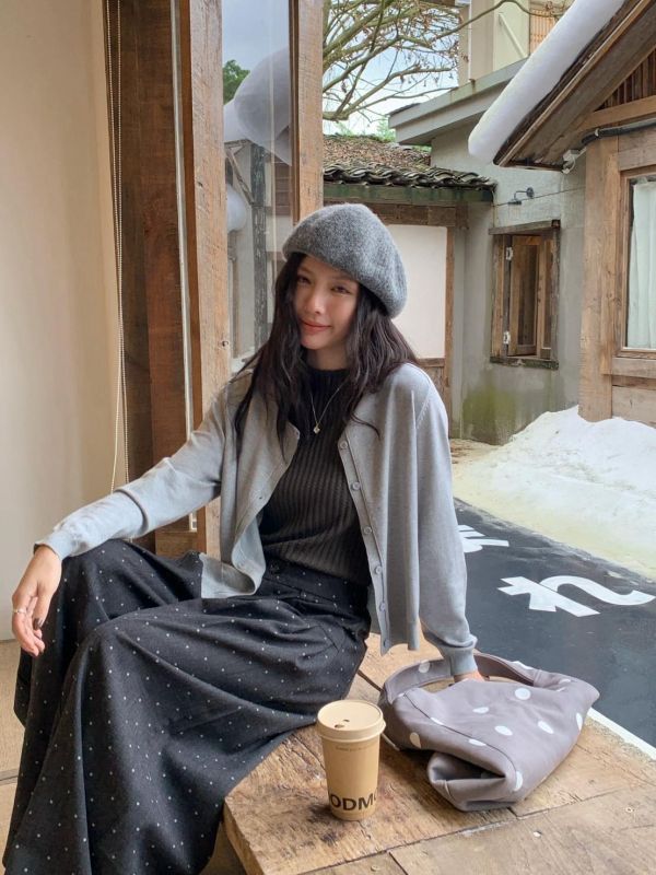秋日奶油排扣罩衫 圓領針織開襟外套 韓系薄款長袖上衣 百搭小外套(5色） 