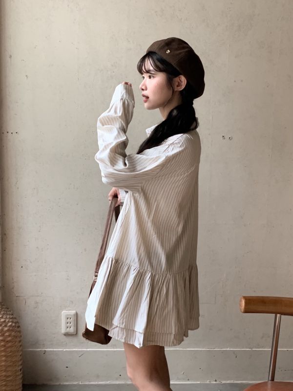 暖風微甜 條紋洋裝 