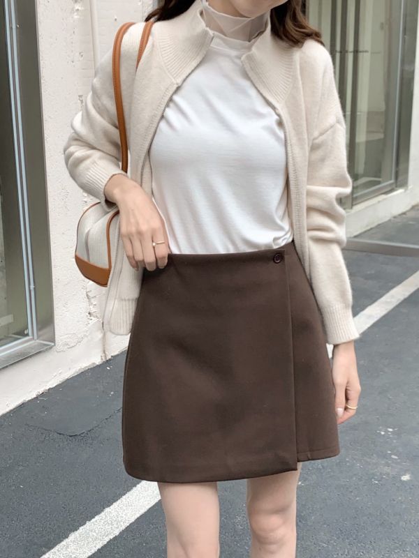 日常百搭計畫 微高腰顯瘦西裝A字短裙 必備下半身百搭款 