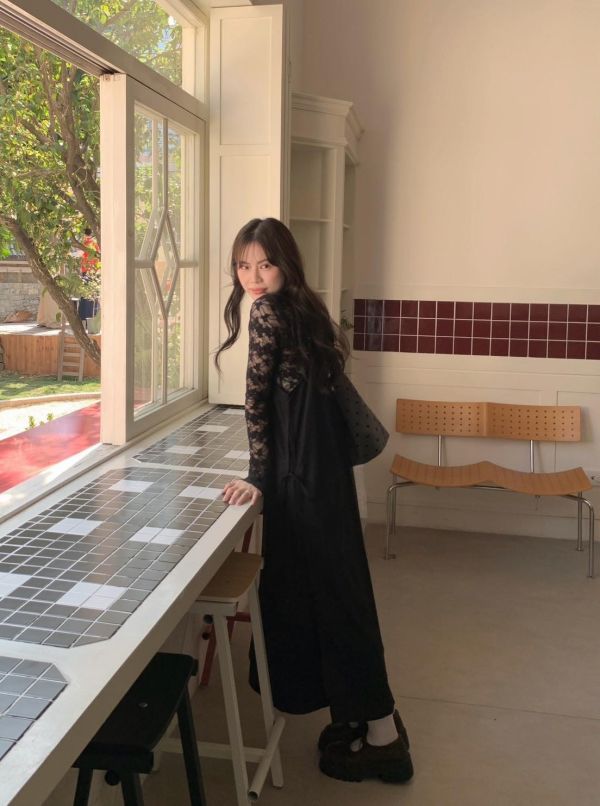 光影之間 空氣感細肩帶綁帶長洋裝 韓系疊穿洋裝 （2色） 