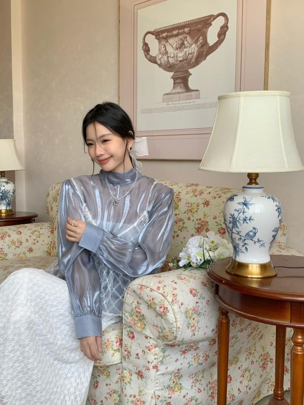 自訂款 微光誓約 透紗後綁帶婚禮上衣（3色） 