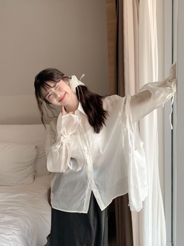 唯美收藏家 透紗感蝴蝶結法式大髮圈 (2色) 