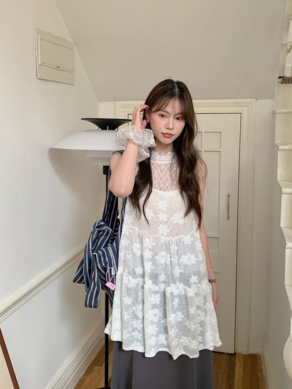 花開那一刻 側綁帶細肩背心 顯瘦版型（3色） 