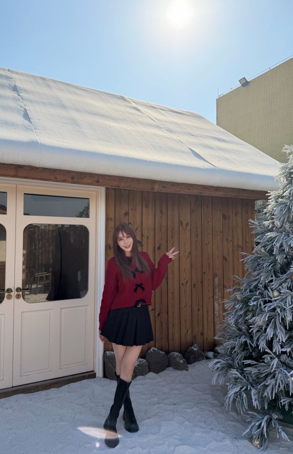 蝴蝶結麻花針織設計感上衣 