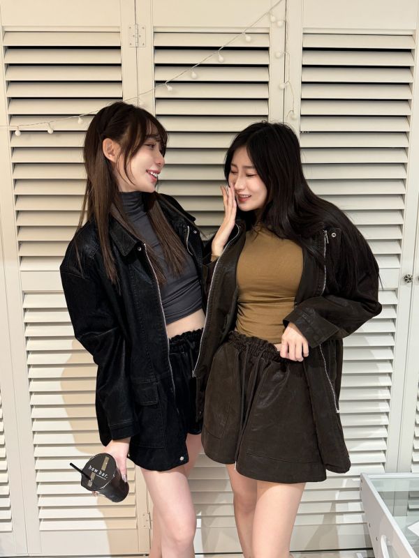 正韓超質感小眾麂皮個性套裝 