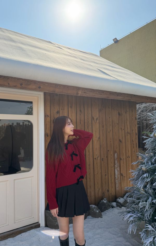 附皮帶質感百褶裙 