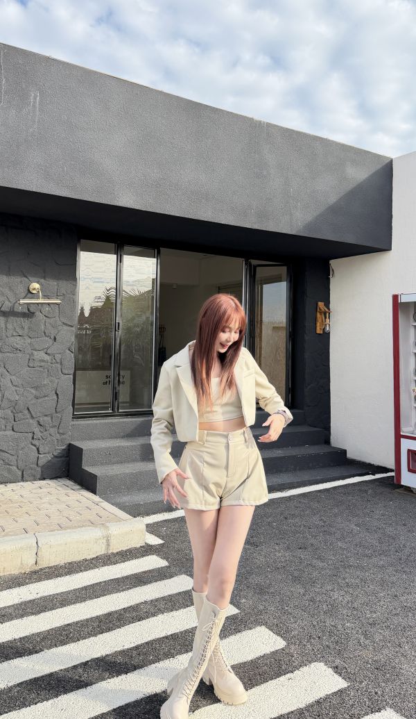 胸墊皮質三件式質感設計套裝 