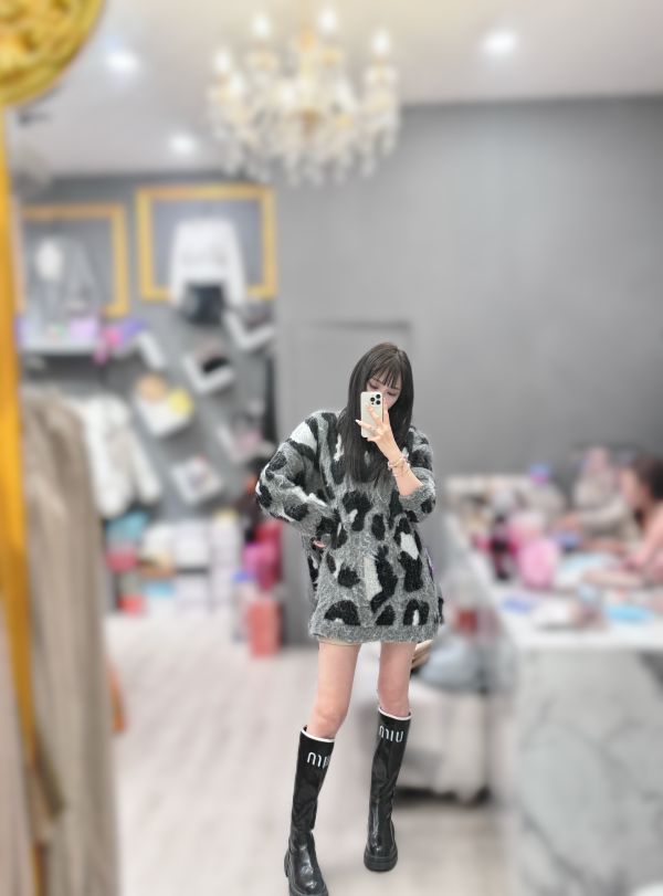 海毛豹紋長板質感洋 