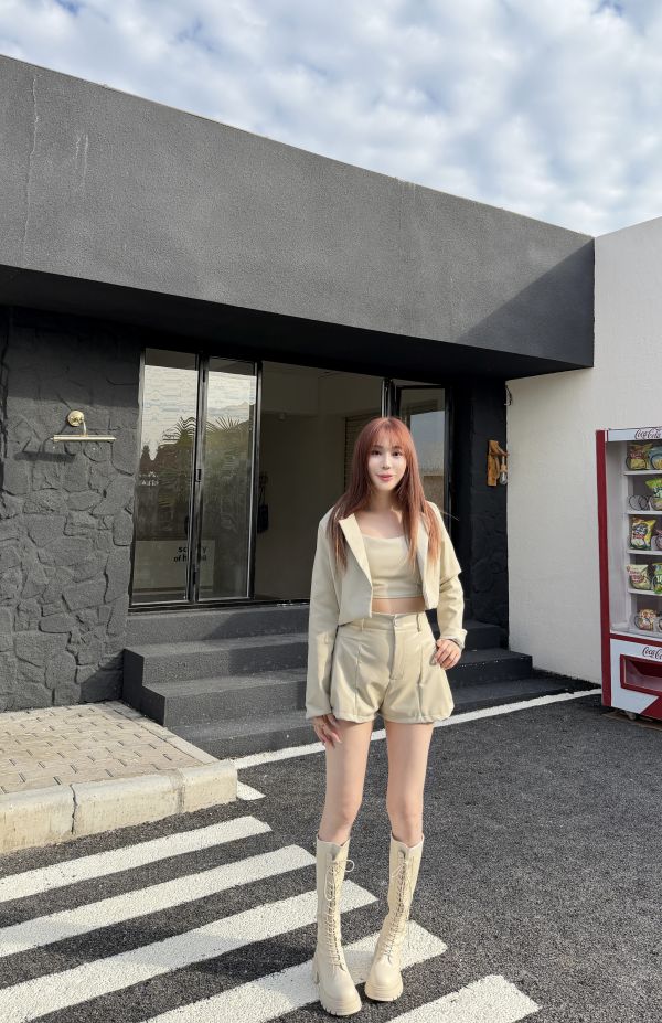 胸墊皮質三件式質感設計套裝 