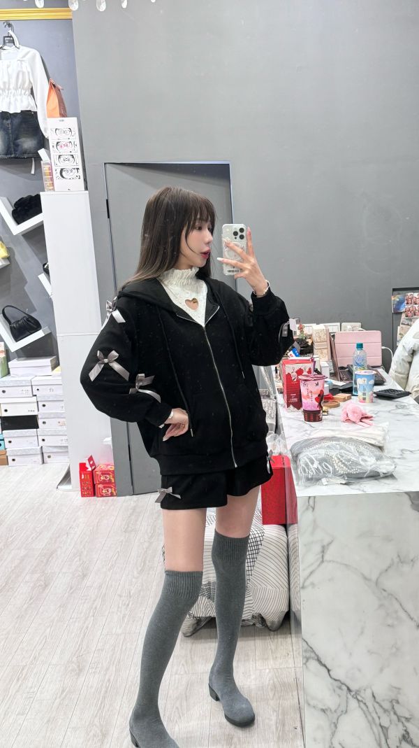 獨家高訂滿蝴蝶結休閒質感套裝 