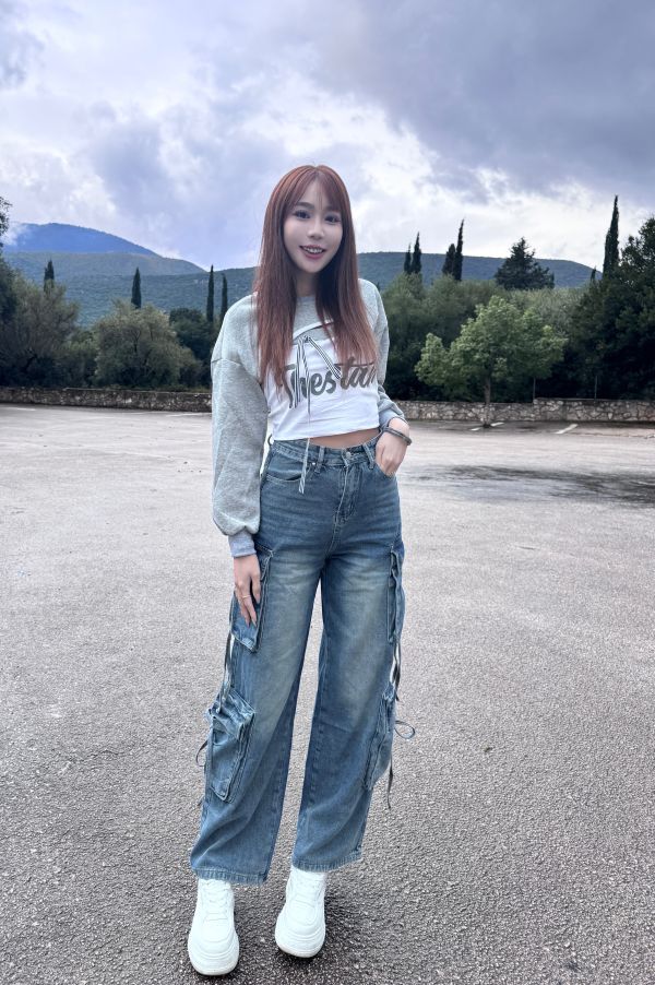 撞色綁帶蝴蝶結英字抹胸兩件式 