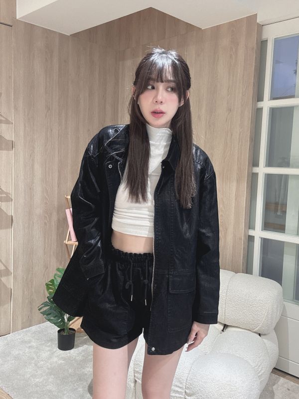 正韓超質感小眾麂皮個性套裝 