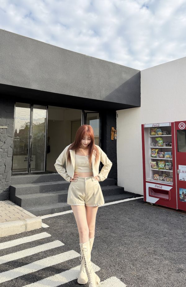 胸墊皮質三件式質感設計套裝 