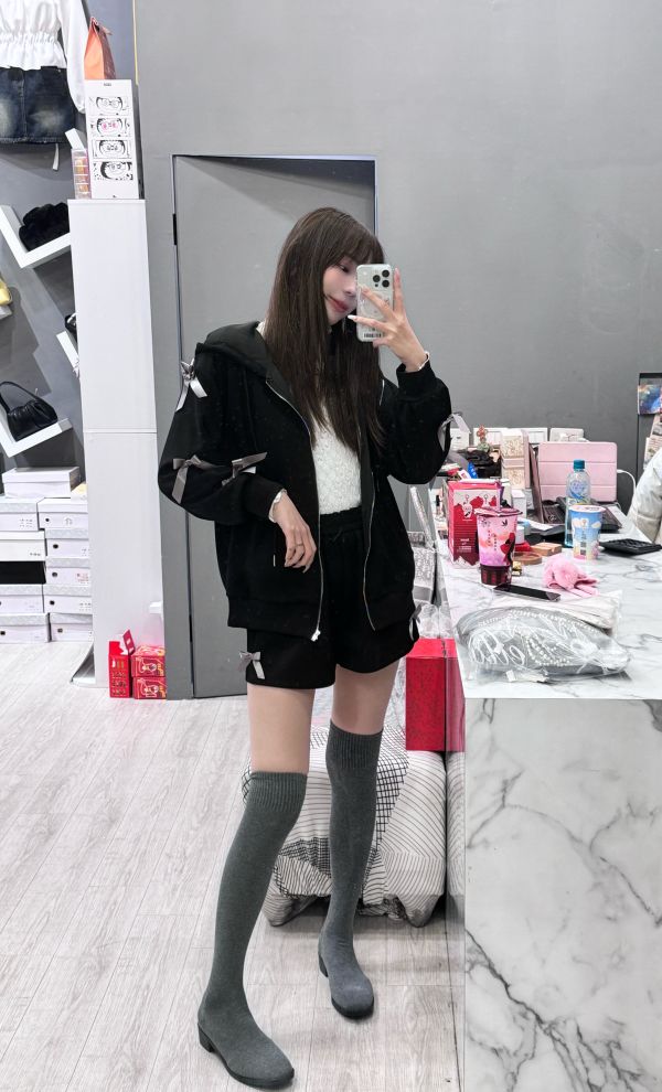 獨家高訂滿蝴蝶結休閒質感套裝 