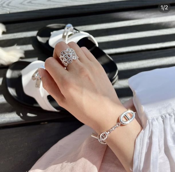 HERMES 純銀豬鼻子手鏈 SH/ST/LG buywithada,france,全球代購,歐洲,exquisite,quality goods,posh,fancy,luxurious