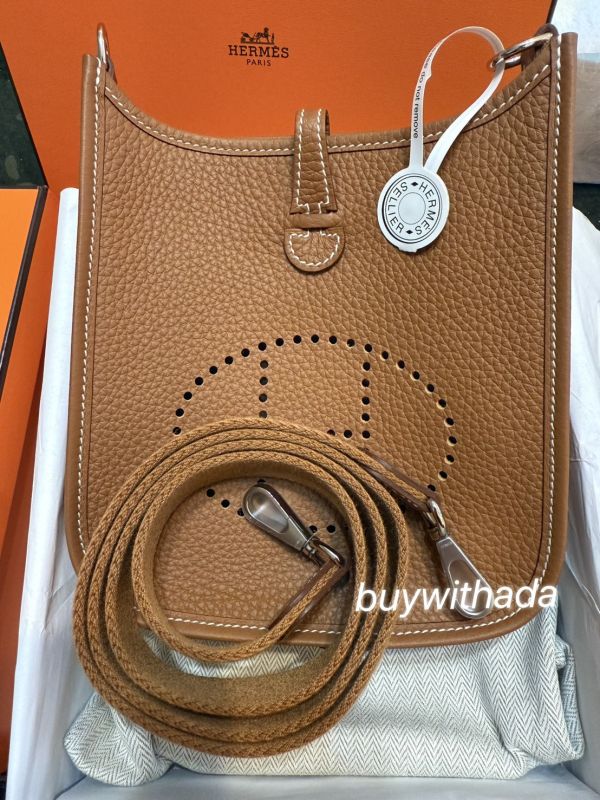 Hermes mini Évelyne 金棕銀釦 buywithada,france,全球代購,歐洲,exquisite,quality goods,posh,fancy,luxurious