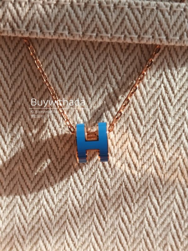 HERMES POP H MINI 項鍊 藍色玫瑰金 buywithada,france,全球代購,歐洲,exquisite,quality goods,posh,fancy,luxurious