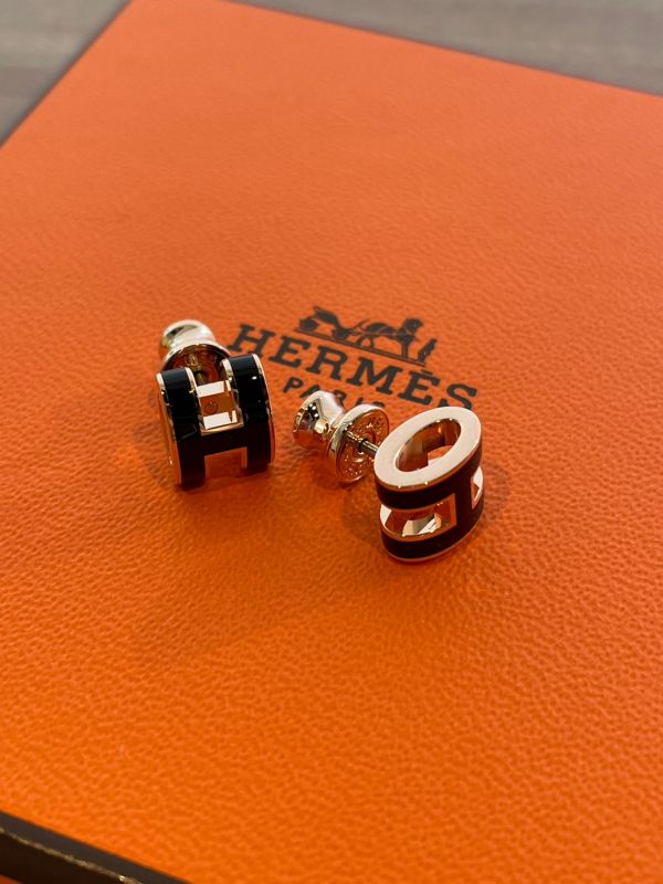 HERMES pop h mini 黑玫瑰金/櫻花粉金耳環 buywithada,france,全球代購,歐洲,exquisite,quality goods,posh,fancy,luxurious
