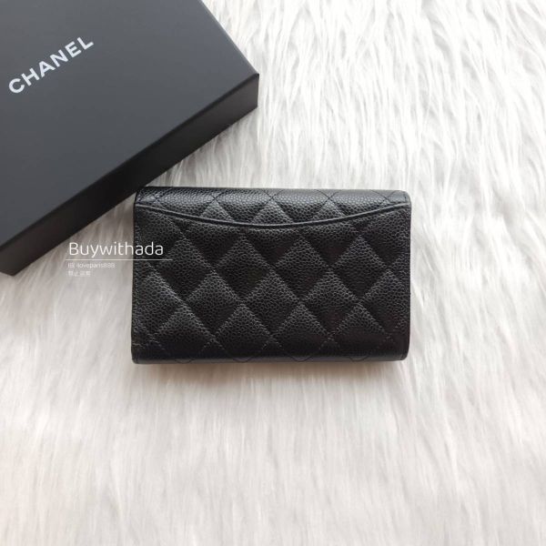 CHANEL 三折翻蓋中夾 黑荔枝銀釦 buywithada,france,全球代購,歐洲,exquisite,quality goods,posh,fancy,luxurious