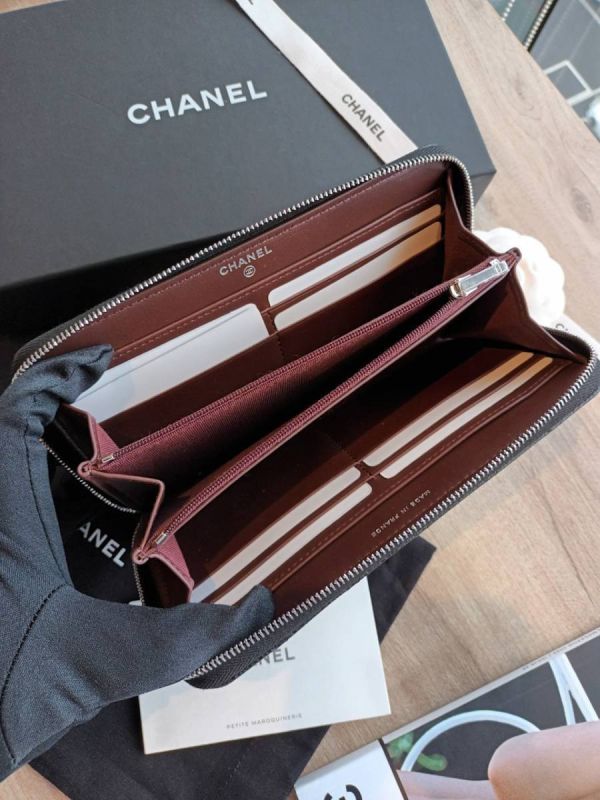 CHANEL 黑荔枝銀釦拉鍊長夾 buywithada,france,全球代購,歐洲,exquisite,quality goods,posh,fancy,luxurious