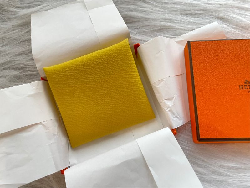 HERMES BASTIA 黃色 零錢包 