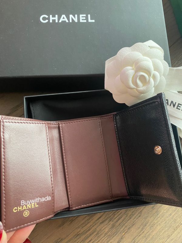CHANEL MINI 三折短夾 黑荔枝金釦 buywithada,france,全球代購,歐洲,exquisite,quality goods,posh,fancy,luxurious
