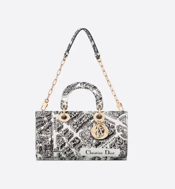 DIOR 中碼 LADY D-JOY  白色 Plan de Paris 刺繡印花小牛皮 buywithada,france,全球代購,歐洲,exquisite,quality goods,posh,fancy,luxurious