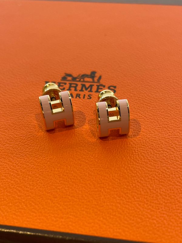 HERMES pop h mini 黑玫瑰金/櫻花粉金耳環 buywithada,france,全球代購,歐洲,exquisite,quality goods,posh,fancy,luxurious