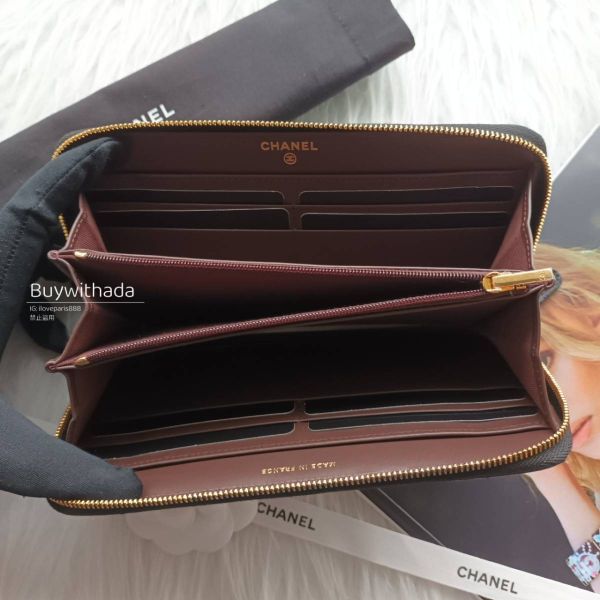 CHANEL 黑荔枝金釦拉鍊長夾 buywithada,france,全球代購,歐洲,exquisite,quality goods,posh,fancy,luxurious