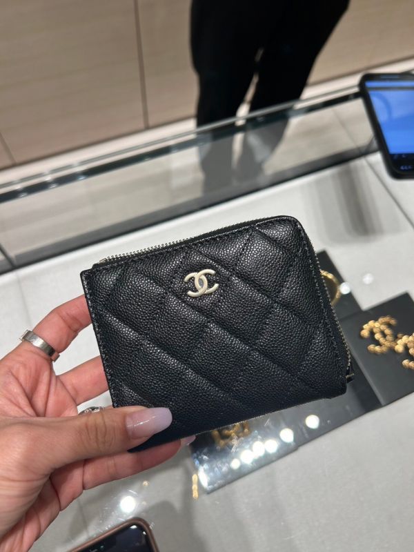 CHANEL 大L拉鍊卡包 黑荔枝金釦 buywithada,france,全球代購,歐洲,exquisite,quality goods,posh,fancy,luxurious