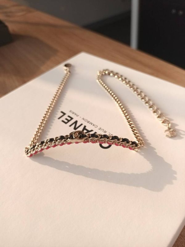 CHANEL 23B 皮穿鏈桃紅頸鏈 buywithada,france,全球代購,歐洲,exquisite,quality goods,posh,fancy,luxurious