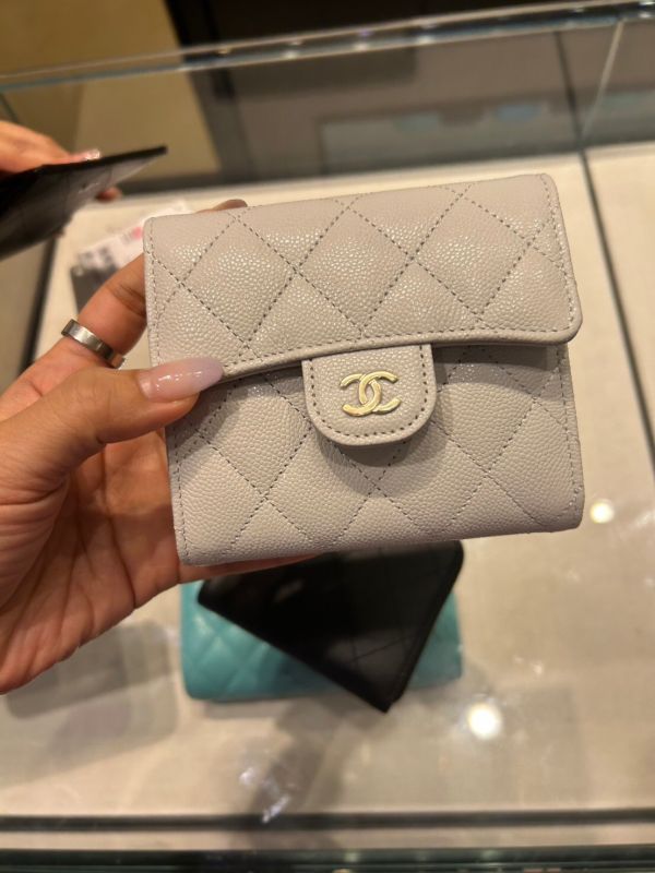 CHANEL 25C cf 經典系列三折短夾 灰色金釦 buywithada,france,全球代購,歐洲,exquisite,quality goods,posh,fancy,luxurious