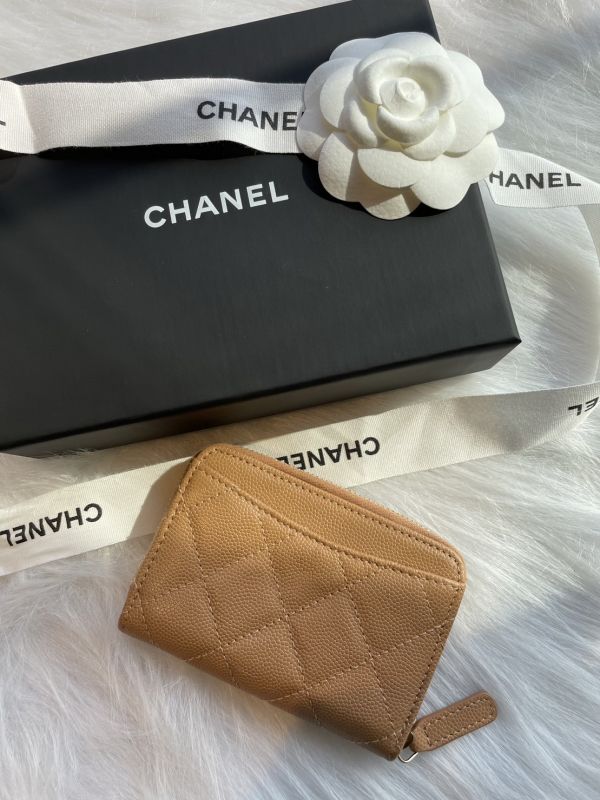 CHANEL CF 焦糖奶茶 淡金 雙層拉鍊錢包 buywithada,france,全球代購,歐洲,exquisite,quality goods,posh,fancy,luxurious