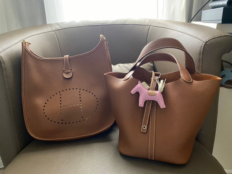 HERMES PICOTIN 22 金棕銀釦 buywithada,france,全球代購,歐洲,exquisite,quality goods,posh,fancy,luxurious