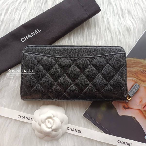 CHANEL 黑荔枝金釦拉鍊長夾 buywithada,france,全球代購,歐洲,exquisite,quality goods,posh,fancy,luxurious