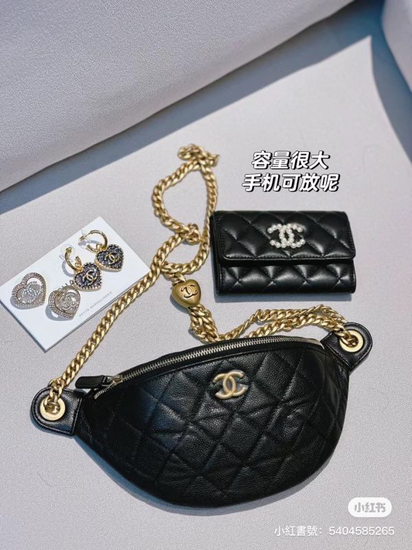台灣現貨 CHANEL 24P 黑荔枝愛心調節釦 胸包/腰包 buywithada,france,全球代購,歐洲,exquisite,quality goods,posh,fancy,luxurious