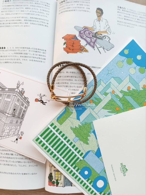 HERMES 豬鼻編織雙層手鏈 大象灰玫瑰金 T2 buywithada,france,全球代購,歐洲,exquisite,quality goods,posh,fancy,luxurious