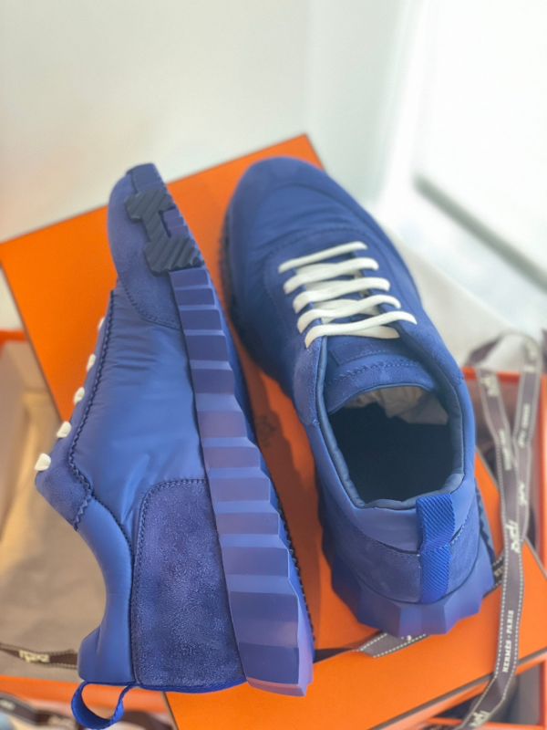 Hermes bouncing 運動鞋 麂皮拼布 藍色 SIZE 41.5 buywithada,france,全球代購,歐洲,exquisite,quality goods,posh,fancy,luxurious