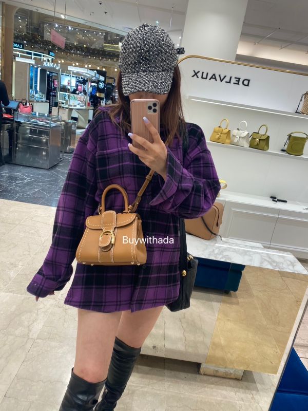 Delvaux Brillant mini Surpiqué 大象灰/焦糖色/白色 buywithada,france,全球代購,歐洲,exquisite,quality goods,posh,fancy,luxurious