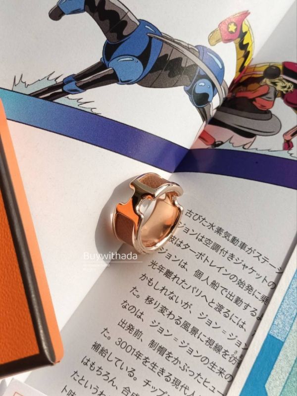 HERMES Olympe 爆款H 戒指 金棕玫瑰金 XS buywithada,france,全球代購,歐洲,exquisite,quality goods,posh,fancy,luxurious