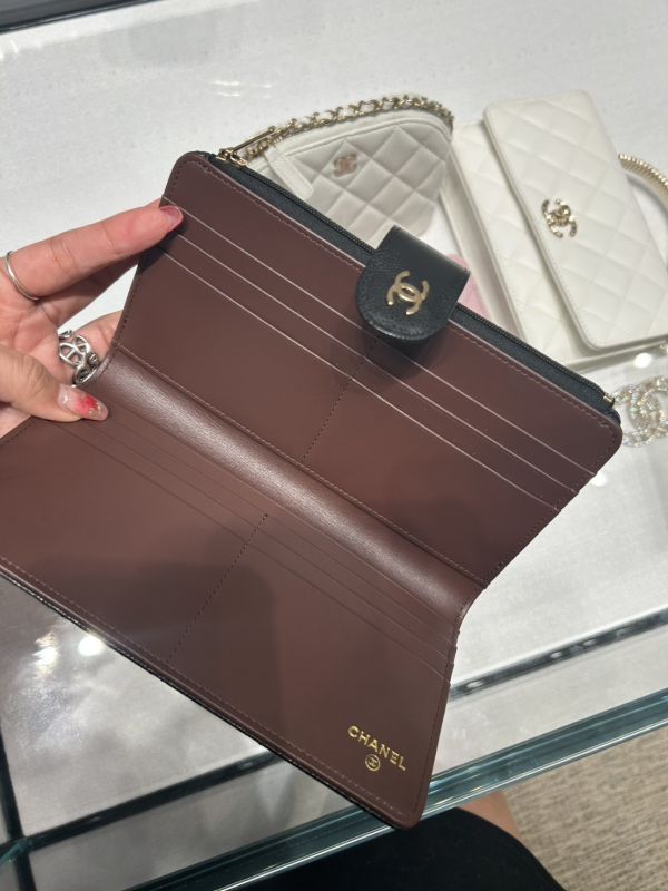 CHANEL 25新款 對折長卡夾包 黑荔枝金釦 buywithada,france,全球代購,歐洲,exquisite,quality goods,posh,fancy,luxurious