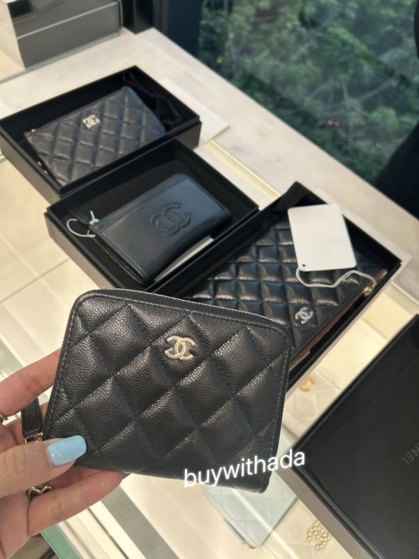 Chanel 25新款 對折ㄇ字拉鏈短夾 黑荔枝金釦 buywithada,france,全球代購,歐洲,exquisite,quality goods,posh,fancy,luxurious